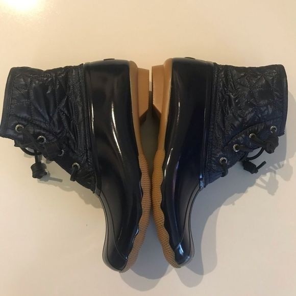 SPERRY Duck Boots Nylon Quilted Saltwater Navy STS-82681 Size 8 - Picture 3 of 10